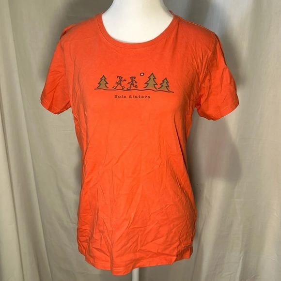 orange womens Life Is Good sole sisters tshirt size small - Picture 1 of 6